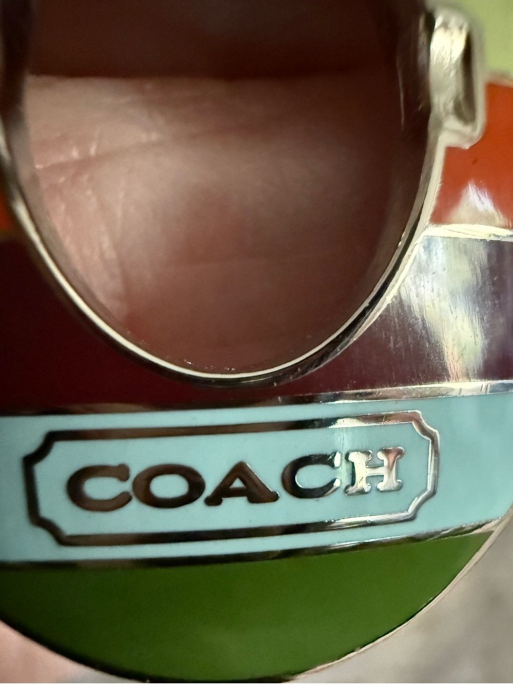 ❤️ COACH LEGACY STRIPE TURLOCK VALET KEYCHAIN - Picture 8 of 16
